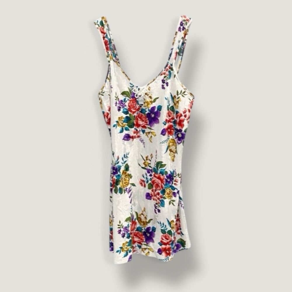 Adonna Vintage Sleepwear Floral Slip Dress Lingerie Women's Medium Cottagecore - Picture 1 of 10
